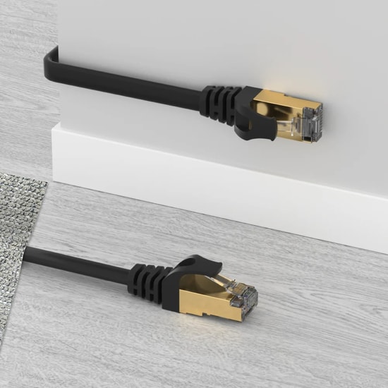 Unitek C1897BK-3M Cat7 Flat Patch Kablo 3 Metre - 10Gbps, 500MHz, SSTP, Saf Bakır İletken, Siyah Ethernet Ağ Kablosu