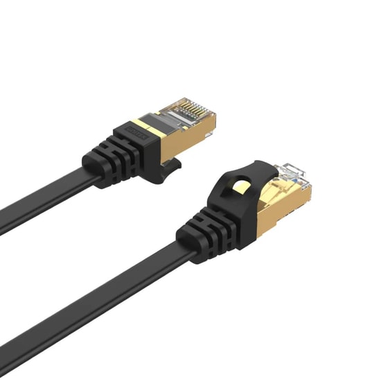 Unitek C1897BK-2M Cat7 Flat Patch Kablo 2 Metre - 10Gbps, 500MHz, SSTP, Saf Bakır İletken, Siyah Ethernet Ağ Kablosu