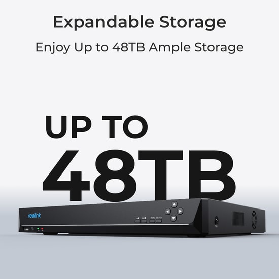 Reolink NVS36 36 Kanal NVR Kayıt Cihazı - 16MP Çözünürlük, 3x16TB (48TB) HDD Desteği, İki Yönlü Ses, Alarm Giriş/Çıkış