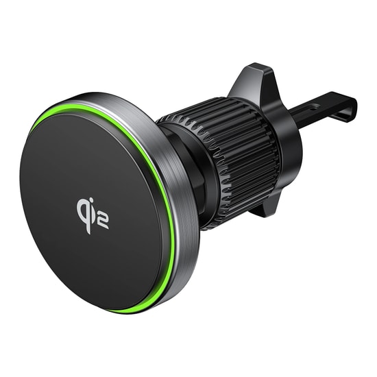 Unitek P1404ABK01 Qi2 Manyetik Kablosuz Araç Şarj Cihazı - 15W Hızlı Şarj, N52 Mıknatıs, LED Işıklı Havalandırma Tutucu
