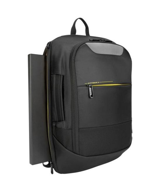 Targus CityGear TCG661GL 15.6 Notebook Sırt Çantası - Siyah, Güvenli Bölme, Dolgulu, Ergonomik ve Şık Tasarım Koruma