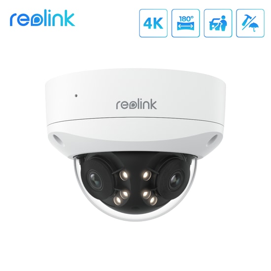 Reolink Duo 2V POE 8MP 2.8mm Panoramik IP Dome Güvenlik Kamerası - 180 Geniş Açı, 4K UHD, 30m Gece Görüşü, Ses