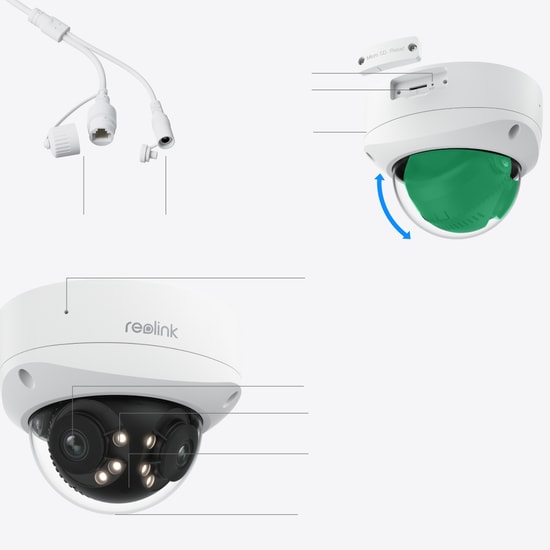 Reolink Duo 2V POE 8MP 2.8mm Panoramik IP Dome Güvenlik Kamerası - 180 Geniş Açı, 4K UHD, 30m Gece Görüşü, Ses