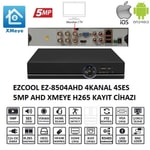 Ezcool EZ-8504AHD 4 Kanal 5MP Hibrit AHD Kayıt Cihazı - 1x8TB HDD Desteği, Xmeye, Full HD, HDMI, VGA, XVR/DVR/AHD