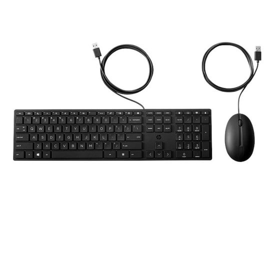 HP 320MK Siyah Kablolu Klavye Mouse Seti (9SR36UT) - Türkçe Q Düzen, USB Bağlantı, Kompakt ve Tam Boy Tasarım