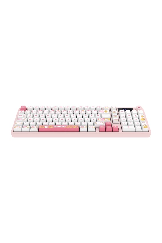 Hawk HK258WP Beyaz Pembe Q Türkçe RGB Kablosuz Gaming Klavye - Bluetooth, 19 Anti-Ghosting, Şarjlı Pil