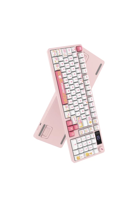 Hawk HK258WP Beyaz Pembe Q Türkçe RGB Kablosuz Gaming Klavye - Bluetooth, 19 Anti-Ghosting, Şarjlı Pil
