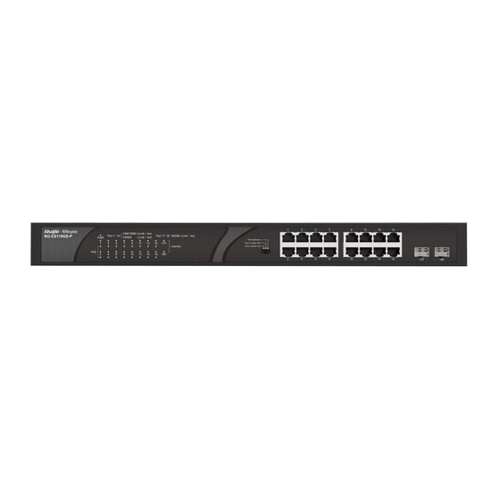 Ruijie Reyee RG-ES118GS-P 16 Port Gigabit Switch - 2xSFP, 247W PoE+, Rackmount, 10/100/1000 Mbps, Metal Kasa