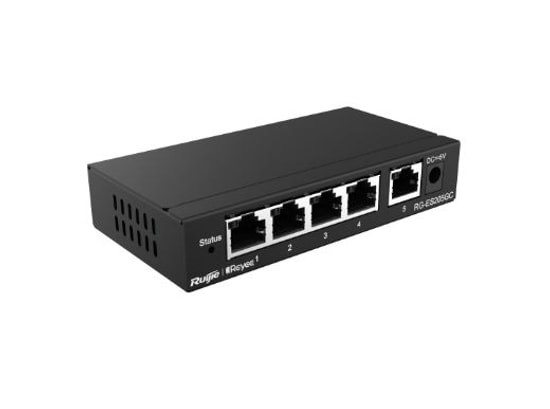 Ruijie Reyee RG-ES205GC 5 Port Gigabit Cloud Yönetilebilir Desktop Switch - Metal Kasa, 250m Kapsama, 1 Gbps Hız