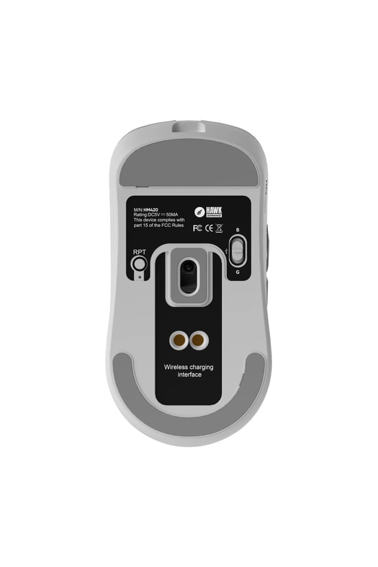 Hawk HM420B Beyaz Kablosuz Gaming Mouse - 26000 DPI, Tri-Mode Bluetooth/Wireless, 4K Hz, Optik, Şarj Standlı, 6 Tuş