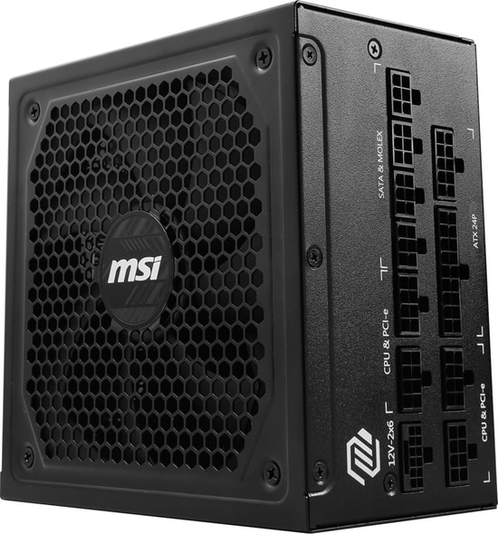 MSI MAG A1000GL PCIE5 II 1000W 80+ Gold Güç Kaynağı - ATX 3.1, PCIe 5.1, Tam Modüler, 13.5cm Fan, Siyah Tasarım