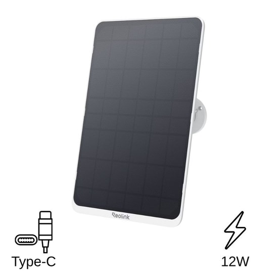 Reolink REOLINK-12W-SOLAR-PANEL-3 Solar 3 Güneş Paneli (Beyaz) - 12W Güç, Type-C Bağlantı, IP65 Su Geçirmezlik