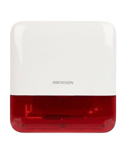 Hikvision DS-PS1-E-WE Harici Tip Kablosuz Alarm Sireni - 868 MHz, Kırmızı, AX Pro Serisi Dış Mekan Kontrolü