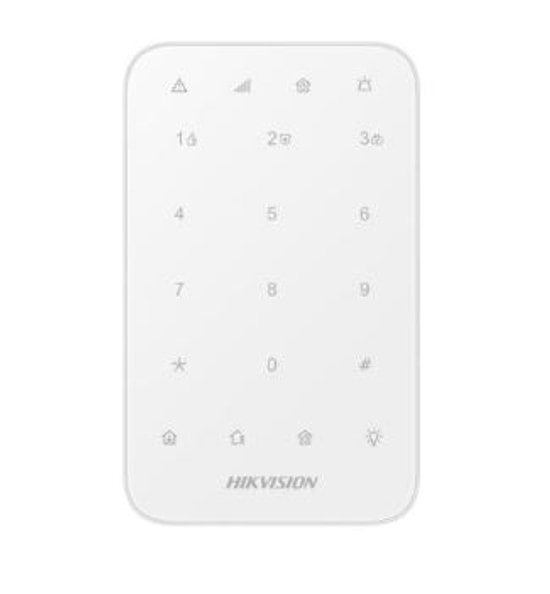 Hikvision DS-PK1-E-WE Kablosuz Şifre Paneli - 868 MHz, AX Pro Serisi, Beyaz Renk, Tamper Korumalı Şıklık