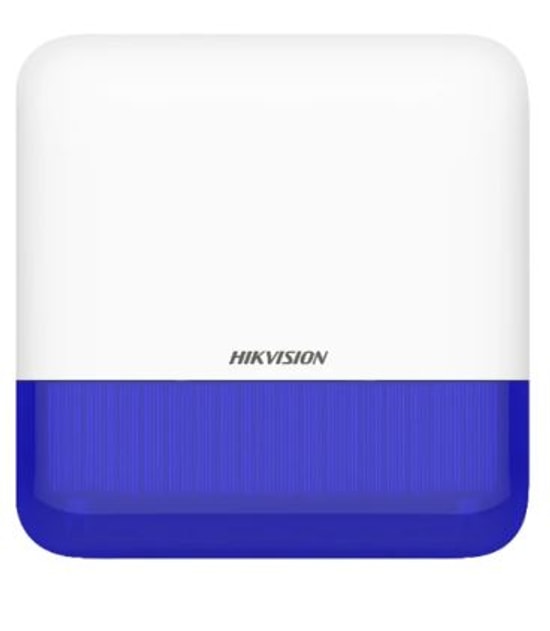 Hikvision DS-PS1-E-WE Harici Tip Kablosuz Alarm Sireni - 868 MHz, Mavi, AX Pro Serisi Dış Mekan Kontrolü