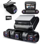 Pruveeo D90 4 Kanallı FHD Wi-Fi GPS Araç Kamerası + 128GB SD Kart - 1080P, 3 inç Ekran, 150 Derece Görüş Açısı