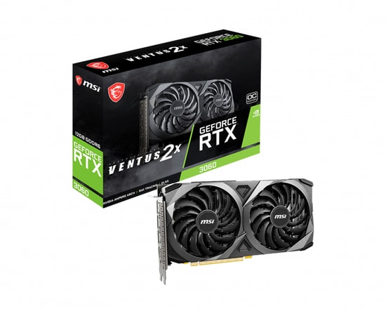 MSI GeForce RTX 3060 Ventus 2X 12G OC 12GB GDDR6 Ekran Kartı - 192 Bit, 1807 MHz, 3xDP, 1xHDMI, DirectX 12, Dual Fan