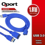 Qport Q-UZ3018 1.8 Metre USB 3.0 Uzatma Kablosu - Yüksek Hızlı Veri Aktarımı, Dayanıklı ve Esnek Yapı, Siyah Renk