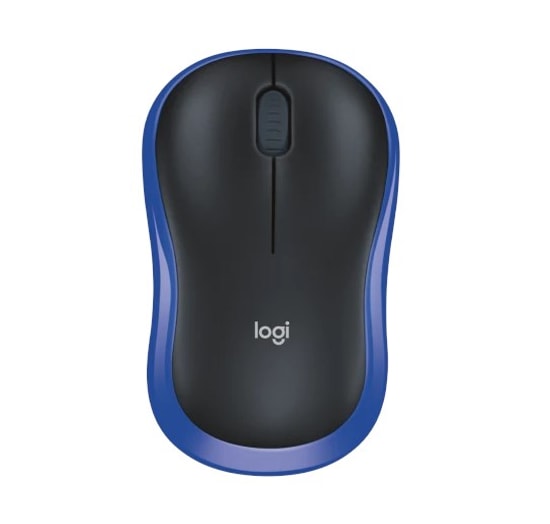 Logitech M185 Mavi Kablosuz Optik Mouse (910-002236) Nano Alıcı, Tak & Çalıştır, 2.4 GHz Bağlantı, Ergonomik Tasarım