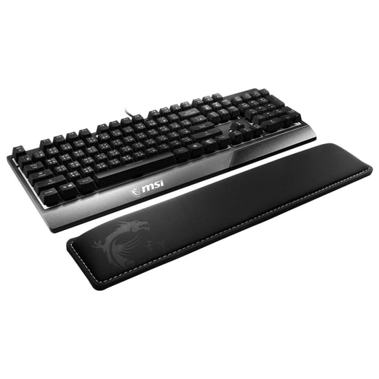 MSI Vigor WR01 Likra Yüzey Klavye Bilek Desteği - Kaymaz Kauçuk Taban, Antibakteriyel, 432x86x25mm Boyutlar
