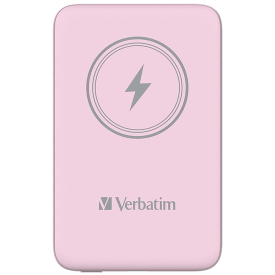 Verbatim 32248 Pembe 10000mAh MagSafe Powerbank - 15W Kablosuz Şarj, 20W PD Hızlı Şarj, Type-C, Lityum Polimer Pil