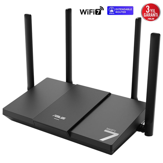 Asus RT-BE50 WiFi 7 BE3600 Dual Band Extendable Router - 3600 Mbps, 4 Anten, 256MB RAM, 2.5G Port, AiMesh, VPN