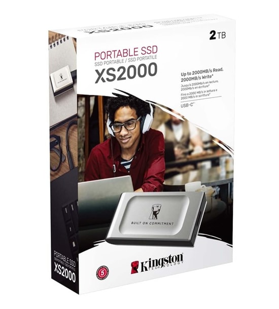 Kingston 2TB XS2000 Taşınabilir SSD (SXS2000/2000GA) - USB 3.2 Gen 2x2, 2000MB/s Hızlı Okuma/Yazma, Cep Boyut