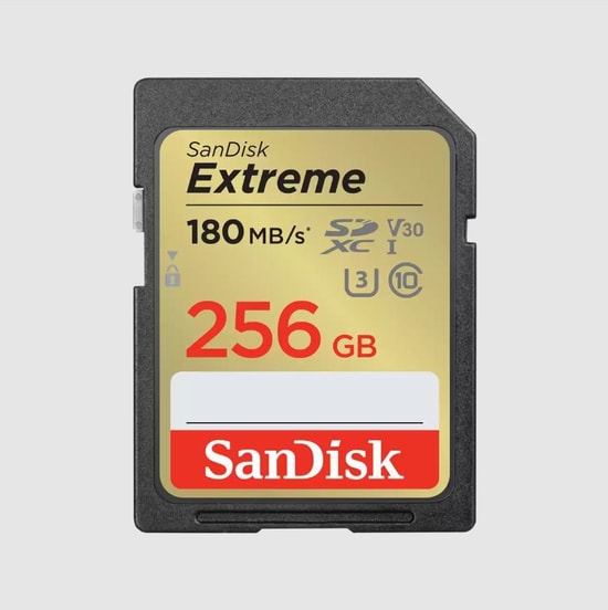SanDisk 256GB Extreme SDXC UHS-I 180MB/s V30 Hafıza Kartı (SDSDXVV-256G-GNCIN) - 130MB/s Yazma, 4K UHD, Dayanıklı