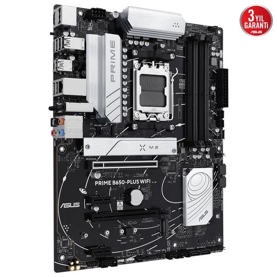 Asus PRIME B650-PLUS WIFI AM5 DDR5 ATX Anakart - 7600MHz(OC), 2xM.2, WiFi 6, BT 5.3, 2.5G LAN, HDMI, DP, USB 3.2