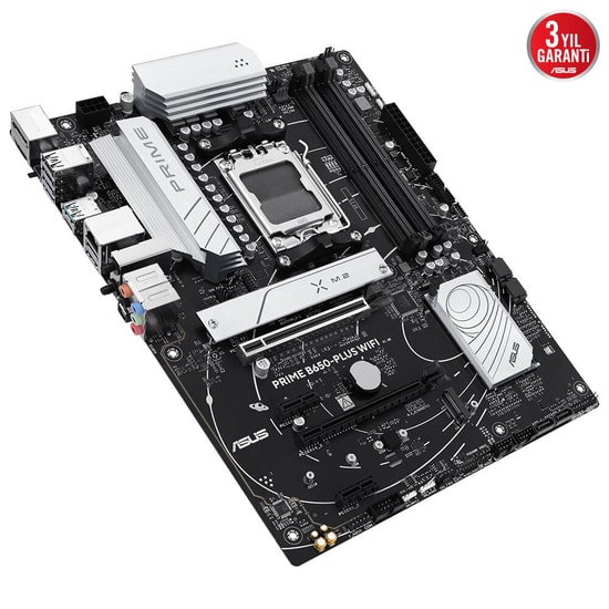 Asus PRIME B650-PLUS WIFI AM5 DDR5 ATX Anakart - 7600MHz(OC), 2xM.2, WiFi 6, BT 5.3, 2.5G LAN, HDMI, DP, USB 3.2