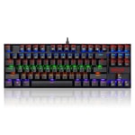 Redragon Kumara K552 RGB Red Switch Mekanik Oyuncu Klavyesi (K552-RGB-RED-SWITCH-TRQ) - Türkçe Q, Kablolu, USB, Siyah
