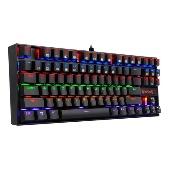 Redragon Kumara K552 RGB Red Switch Mekanik Oyuncu Klavyesi (K552-RGB-RED-SWITCH-TRQ) - Türkçe Q, Kablolu, USB, Siyah