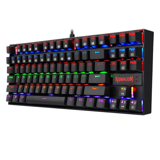 Redragon Kumara K552 RGB Red Switch Mekanik Oyuncu Klavyesi (K552-RGB-RED-SWITCH-TRQ) - Türkçe Q, Kablolu, USB, Siyah