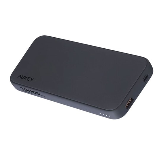 Aukey PB-Y46 Spark Go 10000mAh Gri Powerbank - 15W Hızlı Şarj, USB-C ve USB-A Çıkışı, Kompakt Taşınabilir Şarj Cihazı