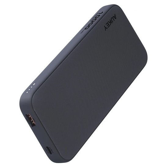 Aukey PB-Y46 Spark Go 10000mAh Gri Powerbank - 15W Hızlı Şarj, USB-C ve USB-A Çıkışı, Kompakt Taşınabilir Şarj Cihazı