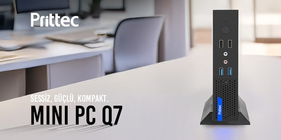 Prittec OX4 Q7-TH610L-I3-12100-8-256 Mini PC - Intel Core i3-12100, 8GB RAM, 256GB SSD, FreeDOS Bilgisayar