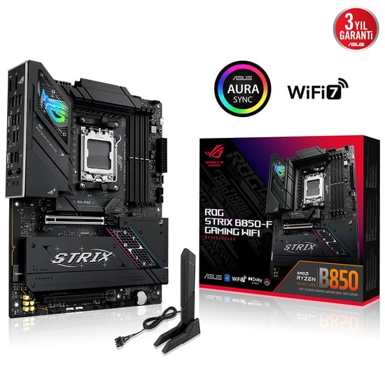 Asus ROG STRIX B850-F GAMING WIFI7 NEO AM5 DDR5 ATX Anakart - 9000MHz(OC), WiFi 7, 2.5G LAN, 4xM.2, PCIe 5.0