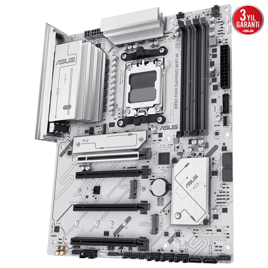 ASUS B850 MAX GAMING WIFI AM5 DDR5 ATX Anakart - 8000MHz (OC), WiFi 6E, BT 5.3, 3xM.2, PCIe 5.0, 2.5G LAN, Aura RGB