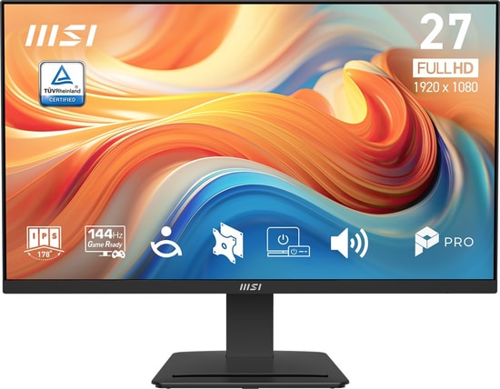 MSI PRO MP273 E14A 27" 144Hz 1ms Full HD IPS Siyah Monitör - 1920x1080, FreeSync, HDMI, DP, VGA, Hoparlör, VESA