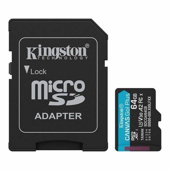 Kingston 64GB Canvas Go Plus G4 microSDXC (SDCG4/64GB) - 200MB/s Okuma, 100MB/s Yazma, UHS-I, C10, U3, V30, A2 Kart