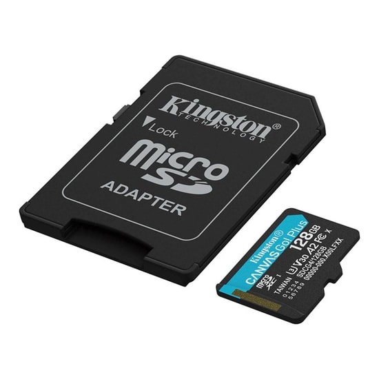Kingston 128GB Canvas Go Plus G4 microSDXC (SDCG4/128GB) - 200MB/s Okuma, 100MB/s Yazma, UHS-I, C10, U3, V30, A2 Kart