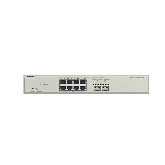 Ruijie Reyee RG-NBS3300-8MG2XS-P 8 Port Multi-Gigabit Switch - L2 Managed, 8x PoE+ Port, 2x 10G SFP+ Uplink