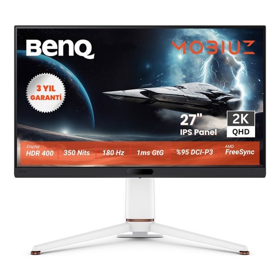 BenQ Mobiuz EX271Q 27" 180Hz 1ms 2K IPS Oyuncu Monitörü - 2560x1440, FreeSync, 2xHDMI, DP, USB-C, 400 Nits