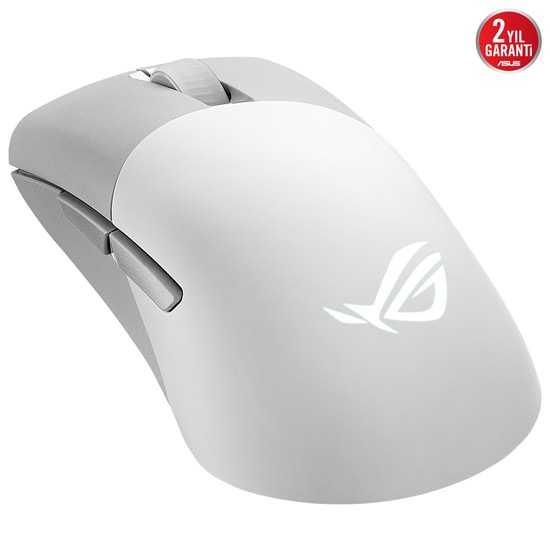 Asus ROG Keris Wireless AimPoint White Oyuncu Mouse - 36000 DPI, 2.4GHz Bluetooth, 650 IPS, Optik, Beyaz Oyuncu Mouse