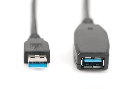 Digitus DA-73107 20 Metre Siyah USB 3.0 Uzatma Kablosu - USB A Erkek/Dişi, 5Gbps Super Speed, Tak Çalıştır