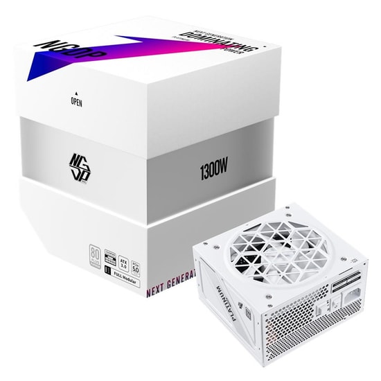 1ST Player NGDP-PLT-1300-WH-EU 1300W 80+ Platinum ATX3.1 Full Modüler Güç Kaynağı - 10 Yıl Japon Kapasitör Beyaz