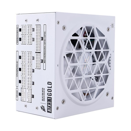 1ST Player NGDP-GLD-1200-WH-EU 1200W 80+ Gold ATX3.1 Full Modüler Güç Kaynağı - 10 Yıl Japon Kapasitör Beyaz
