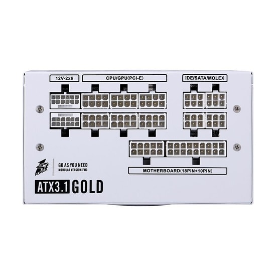 1ST Player NGDP-GLD-1000-WH-EU 1000W 80+ Gold ATX3.1 Full Modüler Güç Kaynağı - 10 Yıl Japon Kapasitör Beyaz