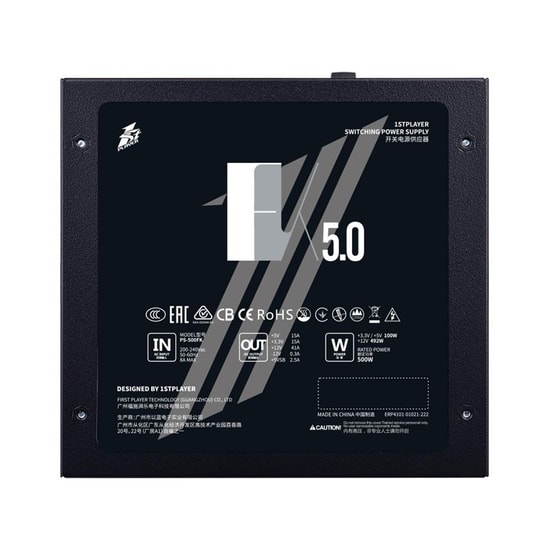 1st Player FK-550-BK-EU 550W Güç Kaynağı - 12cm Fan Korumalı, Aktif PFC, ATX, 3 Yıl Garanti, Siyah Tasarım