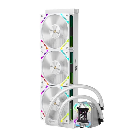 1st Player Starship E X-360E WH Beyaz ARGB Sıvı Soğutucu - 3x120mm Fan, Dijital Ekran, AM5/LGA1851 Uyumlu